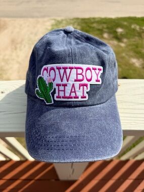 Navy Cap with cowboy hat Patch